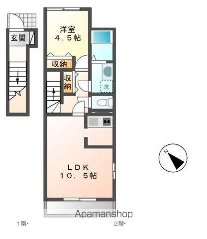 クローバー(1LDK/2階)の間取り写真