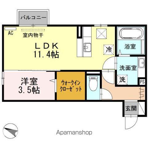 グランコート B(1LDK/1階)の間取り写真