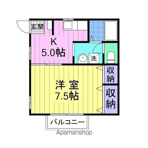 センチュリー155(1K/2階)の間取り写真