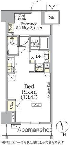 ザ・パークハビオ神楽坂レジデンスサウス(ワンルーム/9階)の間取り写真