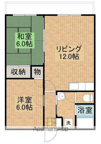 オアシス加納Ⅰ(2LDK/3階)の間取り写真