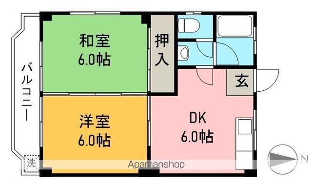 舟戸ハイツ(2DK/3階)の間取り写真