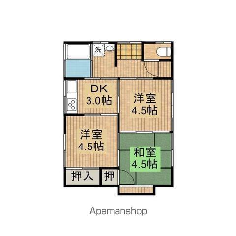 日豊本線 都城駅 バス乗車時間：18分 都北町バス停で下車 徒歩7分 1階建 築53年(3DK)の間取り写真