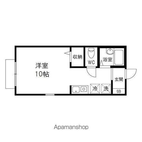 セジュール夢蔵(ワンルーム/1階)の間取り写真