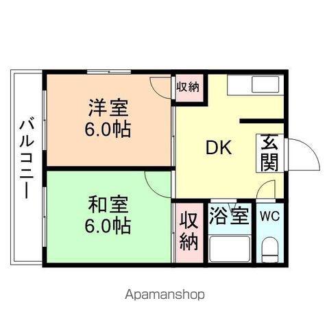 TOAマンション(2DK/2階)の間取り写真