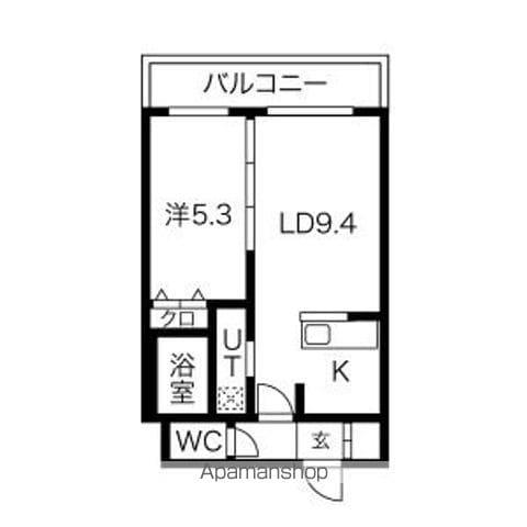 アルファスクエア福住2条(1LDK/3階)の間取り写真