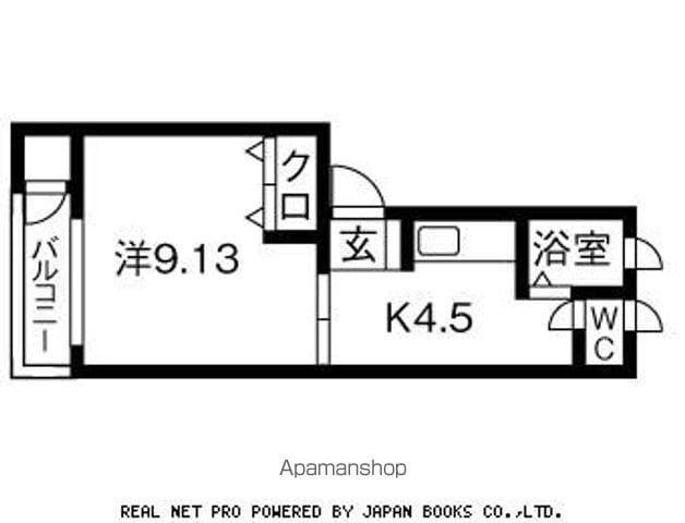 パンセスA(1K/2階)の間取り写真