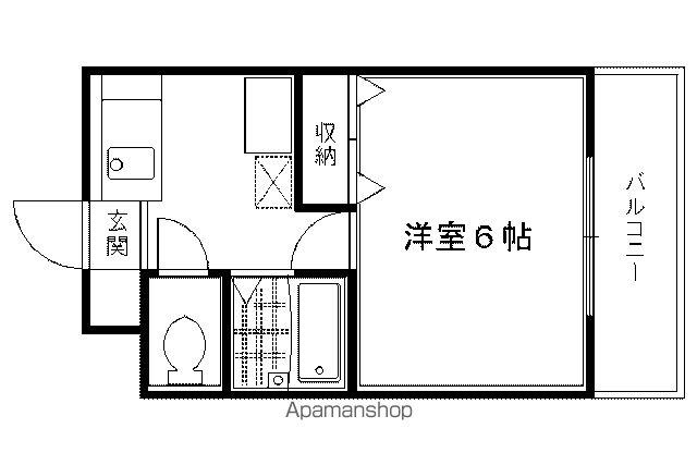 ドリアード下鴨(1K/2階)の間取り写真