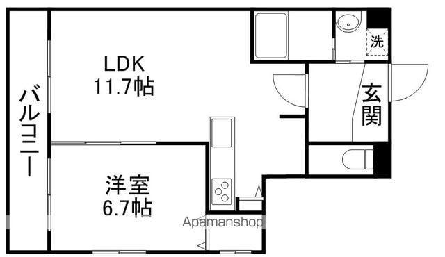 さくらIN菊陽(1LDK/6階)の間取り写真