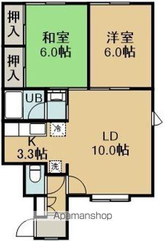 ハイツラディッシュ(2LDK/2階)の間取り写真
