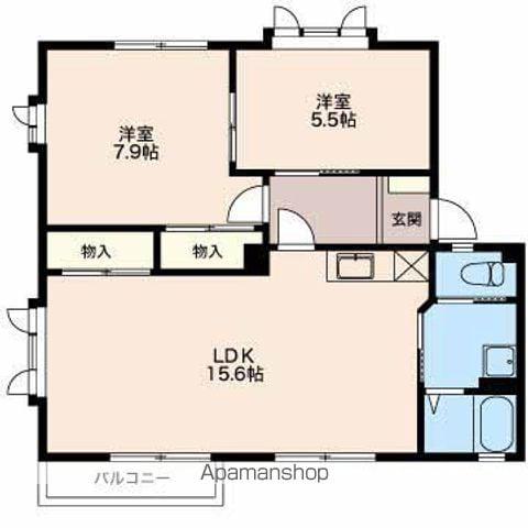 フレグランス日詰C棟(2LDK/1階)の間取り写真