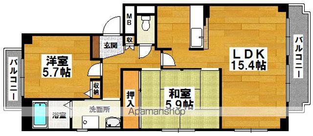 LE STANZE(2LDK/1階)の間取り写真