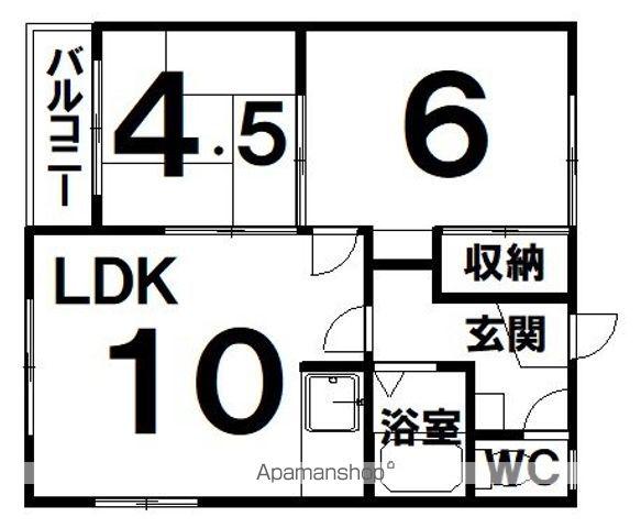 コーポかのう(2LDK/2階)の間取り写真