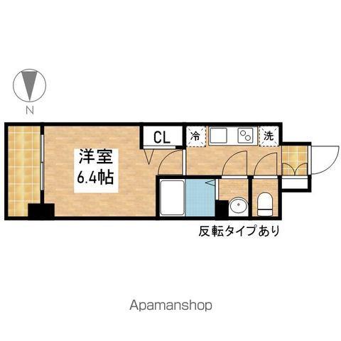ディアレイシャス上前津(1K/4階)の間取り写真