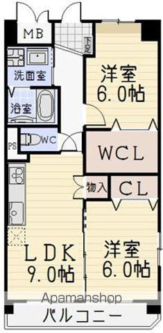 ルーチェ(2DK/2階)の間取り写真