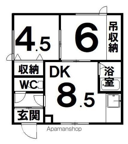 コーポ市川(2DK/2階)の間取り写真