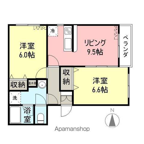 シャングリラなかやしき(2DK/1階)の間取り写真
