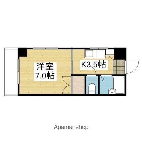 サントピア山越(1K/1階)の間取り写真