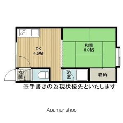 カレッジハウス若葉NO.1(1DK/2階)の間取り写真