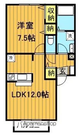 グラード並木(1LDK/1階)の間取り写真