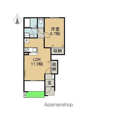 グレイシャス(1LDK/1階)の間取り写真