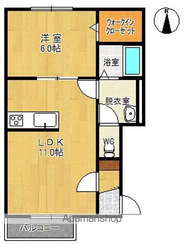 RUBYⅠ(1LDK/2階)の間取り写真