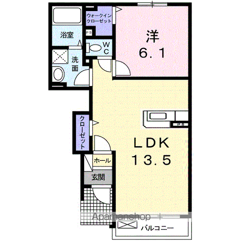 ファインステート(1LDK/1階)の間取り写真