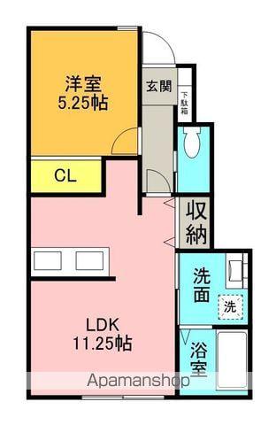 ル・プランタン A(1LDK/1階)の間取り写真