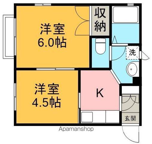 メゾンソレイユ(2K/1階)の間取り写真