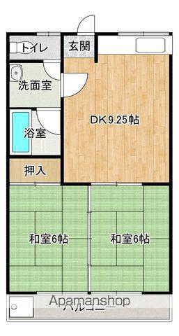 ドリームコーポ(2DK/2階)の間取り写真
