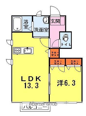 LAMAISON舘(1LDK/1階)の間取り写真