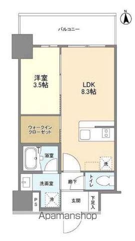 REVENT難波ウエスト(1LDK/9階)の間取り写真