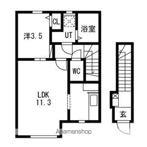 シエール(1LDK/2階)の間取り写真