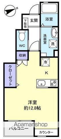 ブリランテ参番館(ワンルーム/1階)の間取り写真