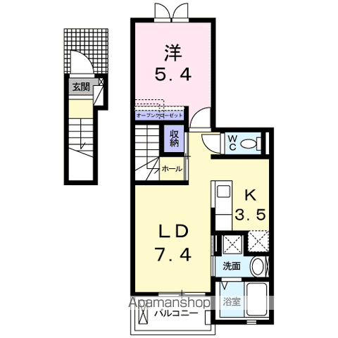 フォレスト(1LDK/2階)の間取り写真