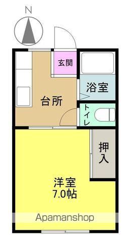 月見ハイツ(1K/1階)の間取り写真