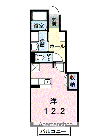 アム-ル・GAKU B(ワンルーム/1階)の間取り写真
