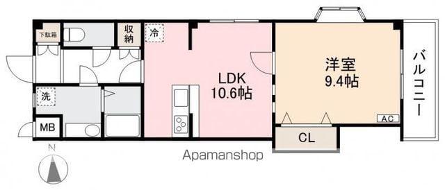 サウスプラザ六条(1LDK/4階)の間取り写真