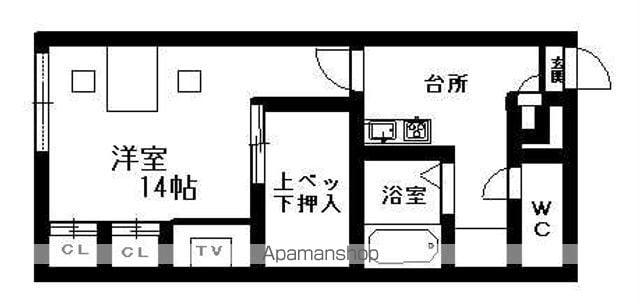 レオパレス千歳北陽(1K/2階)の間取り写真