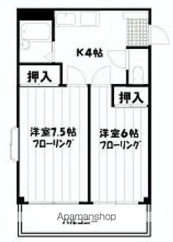 ドルチェ江古田(2K/2階)の間取り写真