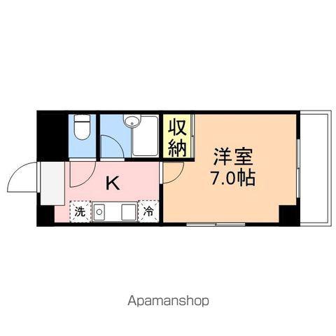 ワンノール堀之内(1K/1階)の間取り写真
