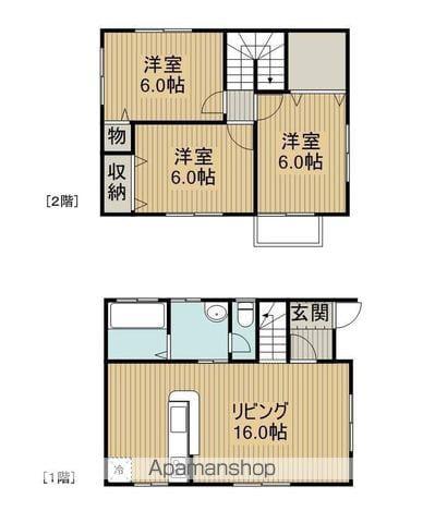 予讃線 丸亀駅 徒歩55分 2階建 築20年(3LDK)の間取り写真