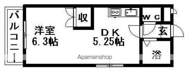 エンドレス三井西岡(1DK/4階)の間取り写真