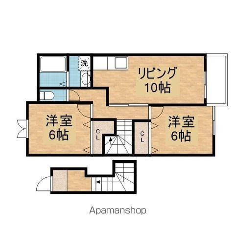 瀬田北弐番館(2LDK/2階)の間取り写真