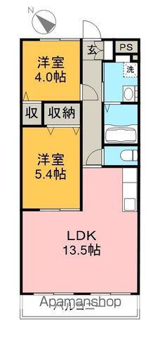 ガーデンヒルズ青山(2LDK/2階)の間取り写真