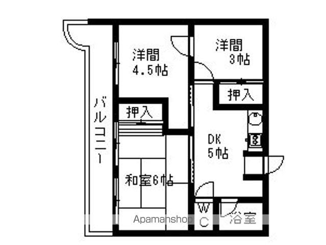 コーポ伊谷(3DK/4階)の間取り写真