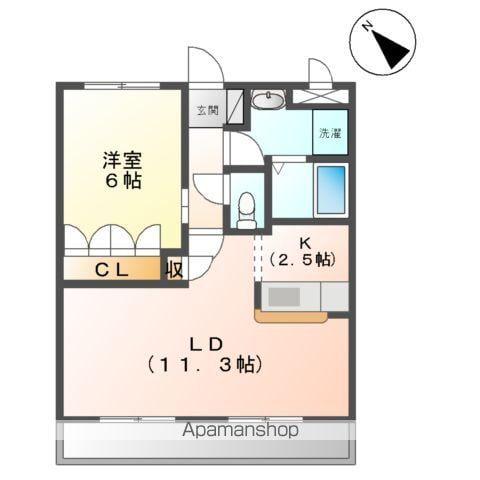 コンフォルト(1LDK/2階)の間取り写真
