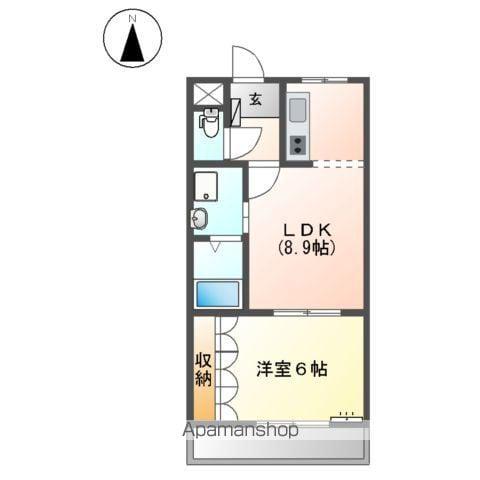 ブランシュール旭(1LDK/1階)の間取り写真