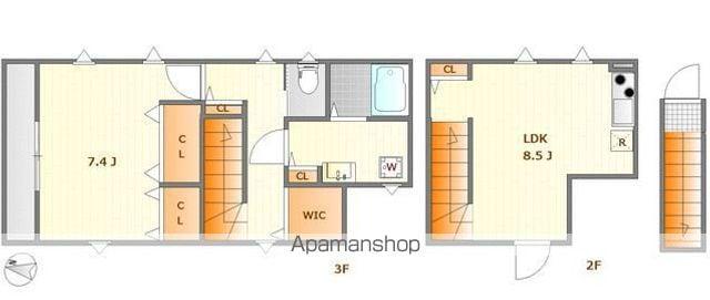 マーレ鷺ノ宮(1LDK/2階)の間取り写真