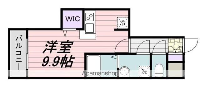 ツリーデン松戸2(ワンルーム/5階)の間取り写真